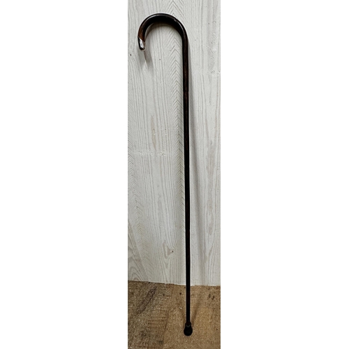 169 - A George V silver topped bamboo walking stick, London 1922, of tapering form, 79.5cm