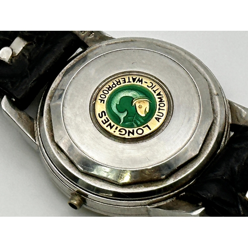 355 - A Gent's Longines Conquest automatic wristwatch, c.1950s/60s, the dial with gilt baton markers and t... 