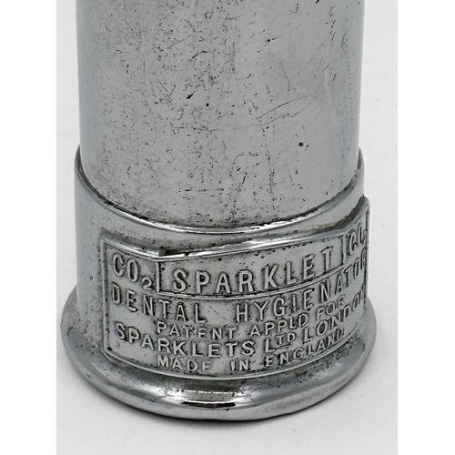 577 - 1930s chrome Sparklet dental hygienator, 26cm high