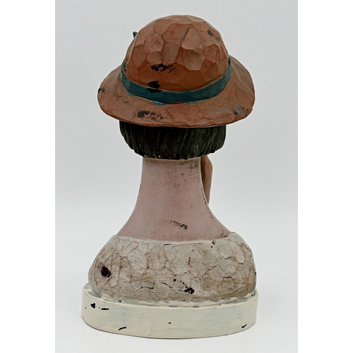 51 - Advertising - 'Christys Hats', bust model of a lady in a hat, 30cm high