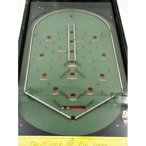 611 - 'The Wizard Pin Game' vintage table top pinball machine, 64cm long