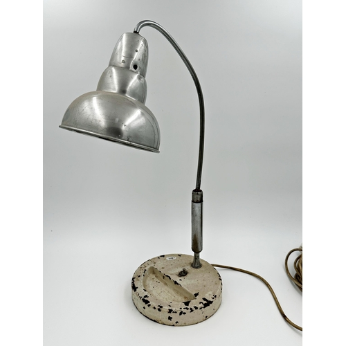 1101 - Vintage Industrial 1940s articulated chrome desk lamp by Multilight, 54cm high