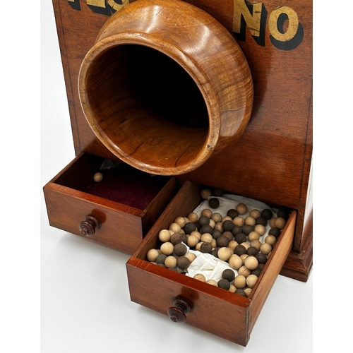 542 - Good 19th century mahogany ballot box by George Kenning of London, with gilt inscription 'YES' and '... 