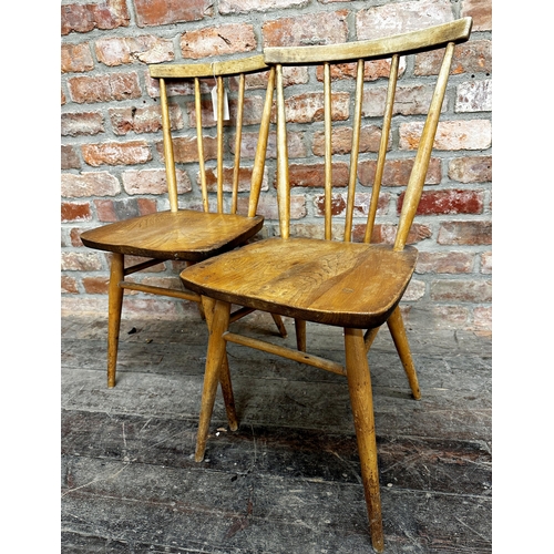 1196 - Pair of Ercol light elm 391 dining chairs