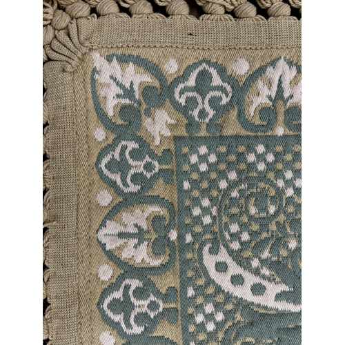 1401 - Casa Pupo double bedspread, green and gold scrolled floral decoration, 300 x 215cm