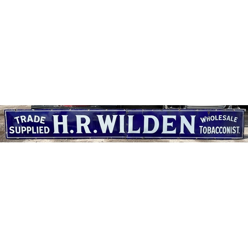 64 - Advertising - 'H.R. Wilden, Trade Supplied, Wholesale Tobacconist', twin enamel sign, white text on ... 