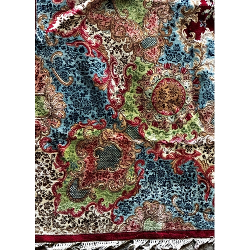 1414 - Massive Kerman country house carpet, intricate floral and medallion decoration on a vibrant red grou... 