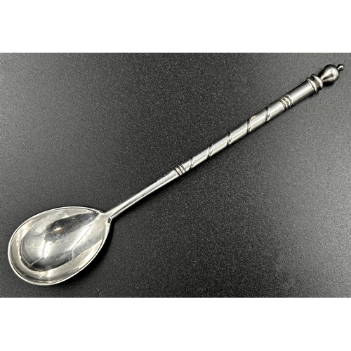 280 - Russian silver teaspoon by Pavel Akimov Ovchinnikov, marked BC 1887 and 84, wrythen fluted handle, 1... 