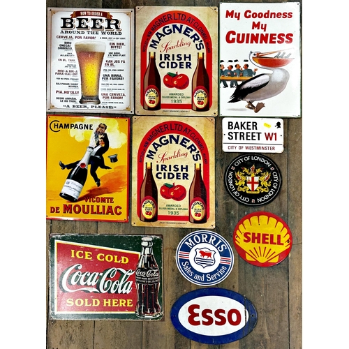 62 - Advertising - Eleven various reproduction enamel signs (11)