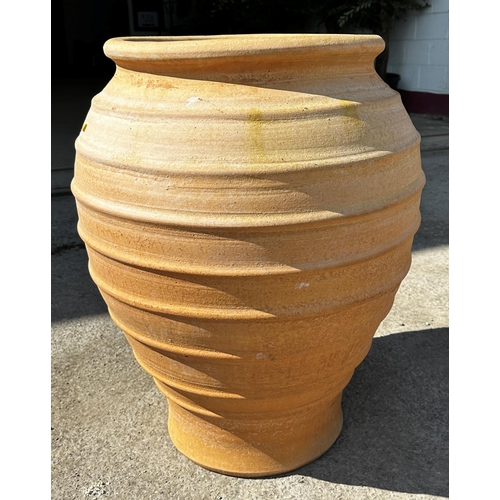 1047 - Exceptional quality genuine hand thrown Cretan olive pot, Height 77cm x Diameter 60cm