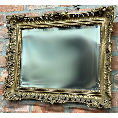 1153 - Good quality 19th century gilt and gesso oak wall mirror, 66 x 50cm