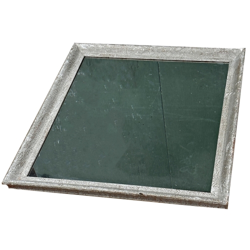 1159 - Antique French wall mirror, painted gesso frame and pitted glass, 80 x 69cm