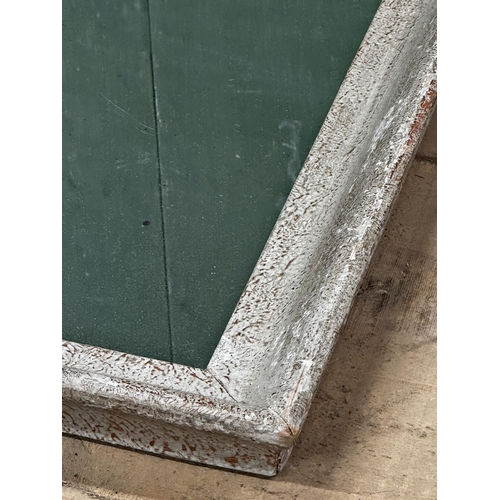 1159 - Antique French wall mirror, painted gesso frame and pitted glass, 80 x 69cm