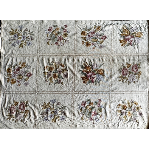 1420 - Two Aubusson needlepoint rugs, with geometric floral sprays on a cream ground, 260 x 165cm (af) and ... 