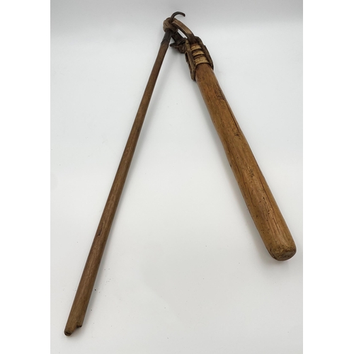 414 - An antique corn grain threshing flail