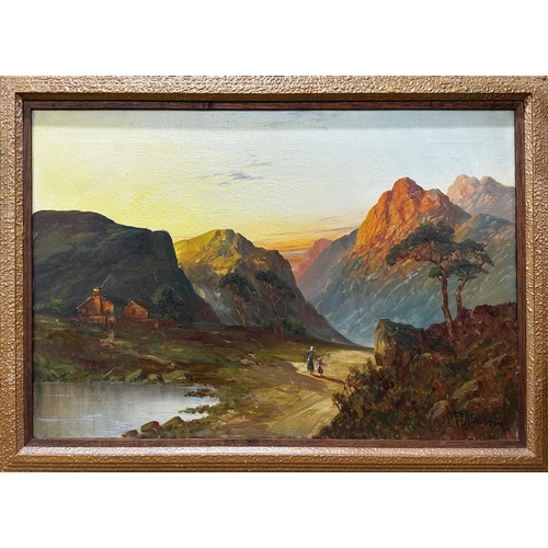 1424 - Francis E Jamieson (1895-1950) - Three highland landscapes, signed, oil on canvas, each 40 x 60cm, f... 