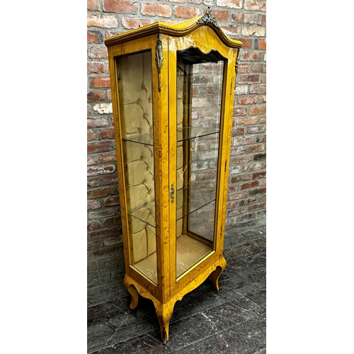 1309 - French satinwood, probably birdseye maple, vitrine glazed cabinet, with gilt metal mounts the glazed... 