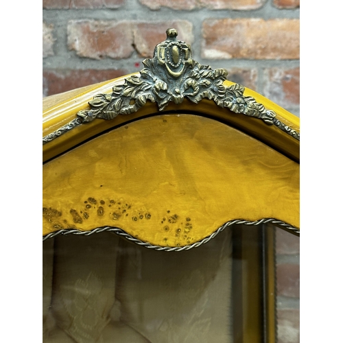 1309 - French satinwood, probably birdseye maple, vitrine glazed cabinet, with gilt metal mounts the glazed... 