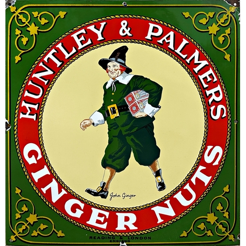 1097 - Advertising- 'Huntley & Palmers Ginger Nuts', pictorial enamel sign with standing portrait of John G... 