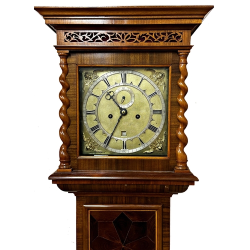 47 - In the manner of Joseph Knibb twin train eight day longcase clock, with silvered chapter ring and su... 