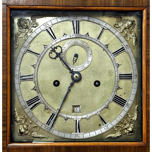 47 - In the manner of Joseph Knibb twin train eight day longcase clock, with silvered chapter ring and su... 