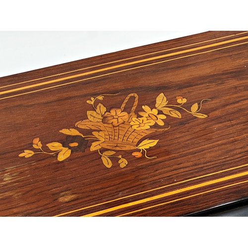 54 - 19th century rosewood and boxwood inlaid PVF (Paillard Vaucher Fils) music box, playing eight airs, ... 