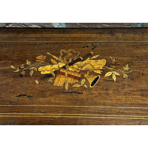 60 - 19th century rosewood and boxwood inlaid Nicole Freres music box, playing ten airs, 70cm long, curre... 