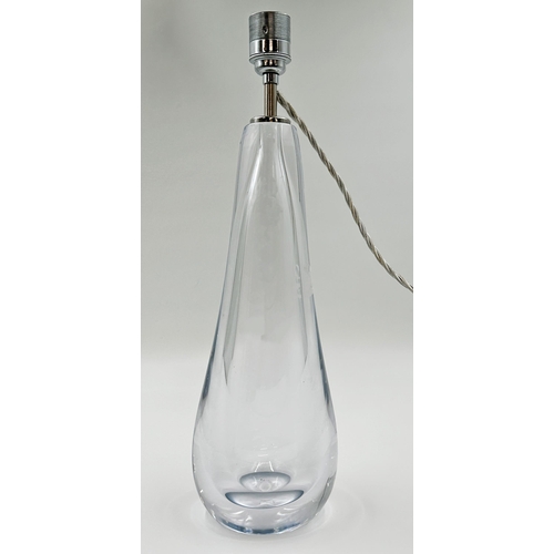 1132 - Adam Aronson large baluster clear glass lamp, 47cm high.