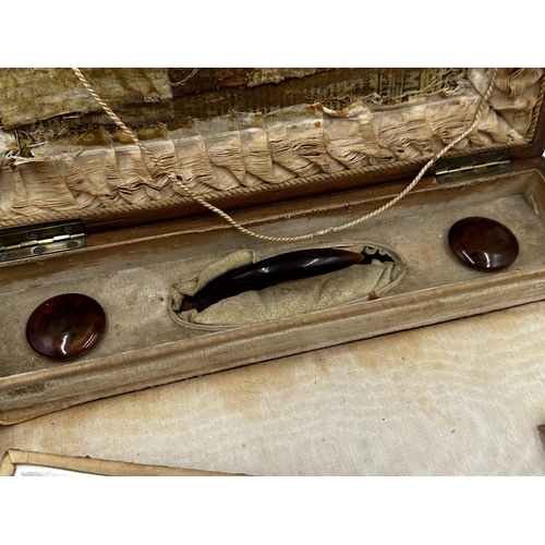 392 - Late 19th century burr walnut and rosewood cross banded dressing box the hinged lid with mirror to t... 