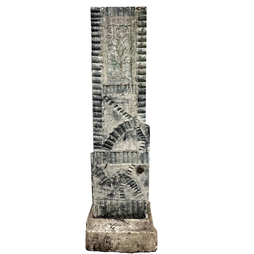 1077 - A substantial piece of the fallen Berlin wall, carved with a brutalist panel and further painted dec... 