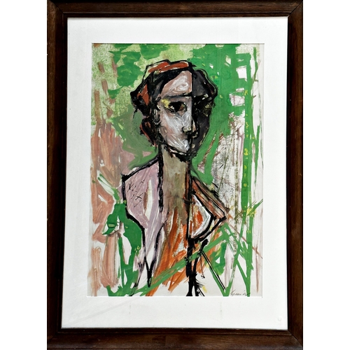 1253 - William Gear (1915-1997) - 'Portrait study', signed and dated (19)48, Fosse Gallery label verso, wor... 