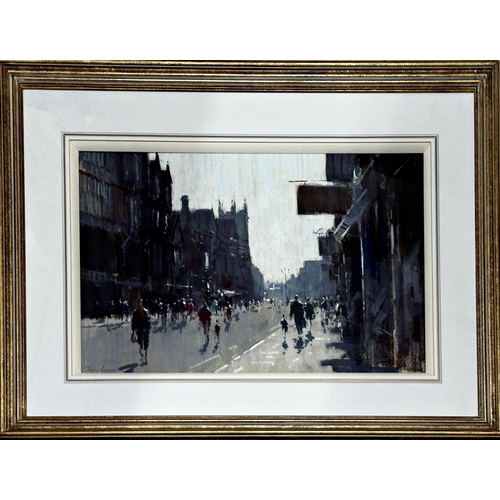 1260 - James Longueville (b. 1942) - 'Morning Light, Bridge Street, Chester', signed, inscribed Sarah Samue... 