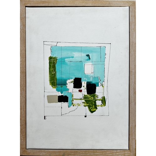 1267 - Karen P Wilson (20th/21st century) - abstract landscape, signed verso, acrylic on canvas, 56 x 41cm,... 