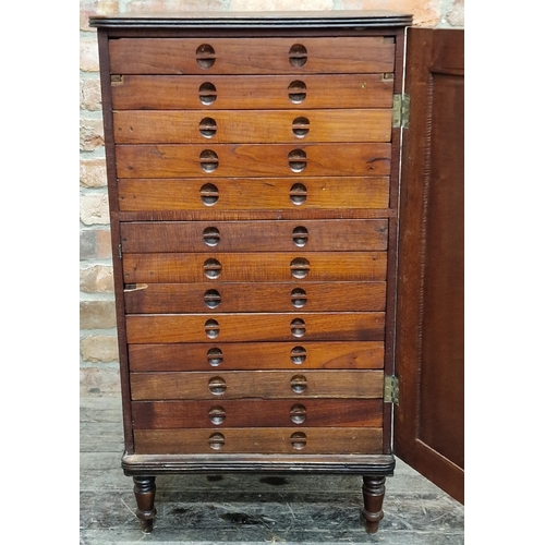 1333 - Regency mahogany specimen cabinet fitted with 13 drawers with glazed tops each containing a collecti... 