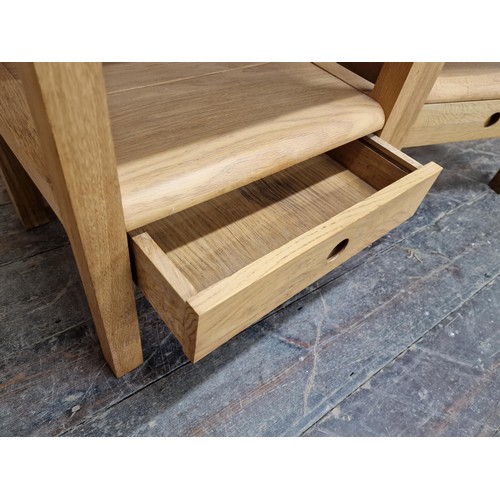 1219 - A pair of Habitat light oak bedsides each fitted with a single drawer, open dove tail joints, 56 x 4... 