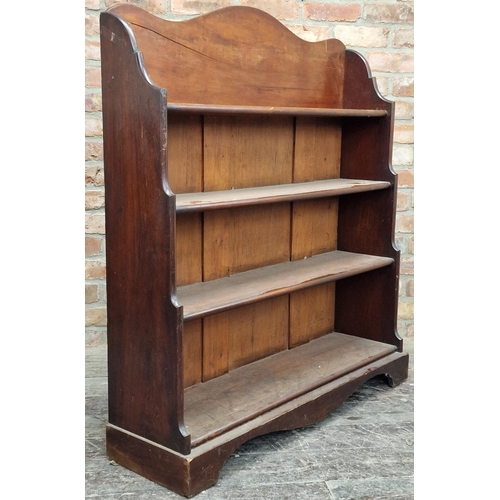 1351 - 19th century mahogany waterfall bookcase, 125cm x 110cm.