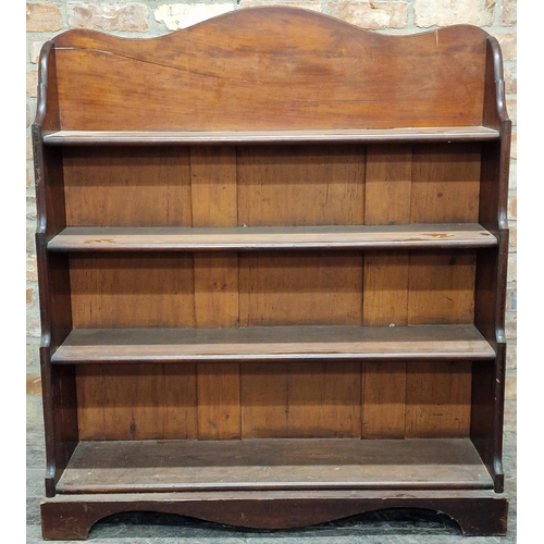 1351 - 19th century mahogany waterfall bookcase, 125cm x 110cm.