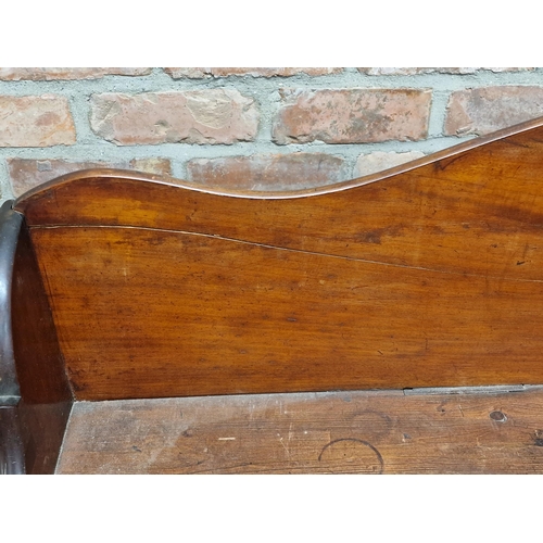 1351 - 19th century mahogany waterfall bookcase, 125cm x 110cm.