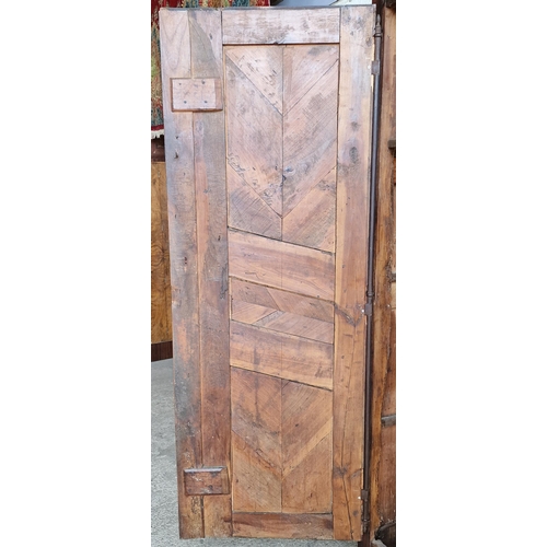 1354 - 19th century French fruitwood armoire, with scrolled panelled doors, enclosing an interior fitted wi... 