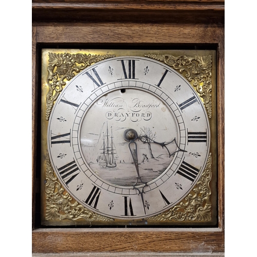 66 - Good quality 18th century William Bradford of Drayford longcase clock, 10