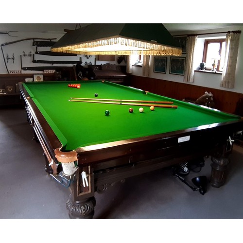 1081 - Magnificent full size John Bennett antique snooker table believed to be over 100 years old. The thic... 