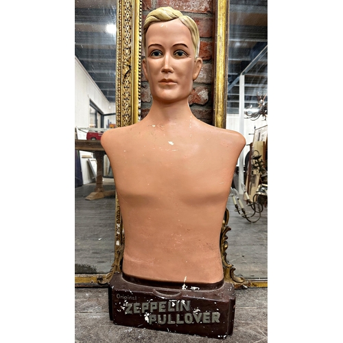 1006 - Advertising - Original Zeppelin Pullover, fibreglass shop display in the form of a bust of a gentlem... 