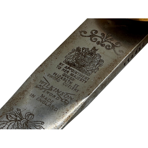 682 - A Wilkinson Sword ceremonial Claymore the blade inscribed 'by appointment to her majesty Queen Eliza... 