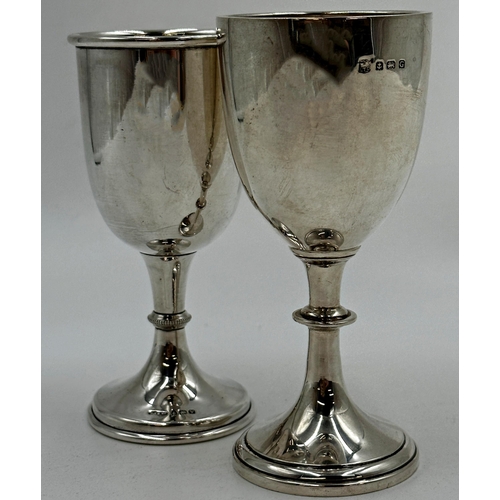 191 - Two similar early 20th century silver goblets, makers Britton, Gould & Co and William Neale, Birming... 