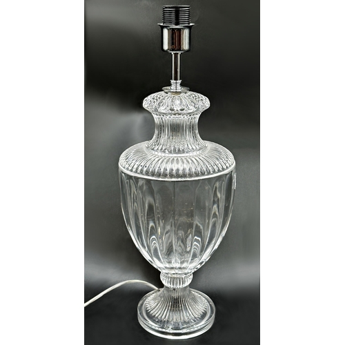 1151 - Good quality glass companion urn table lamp, 51cm high