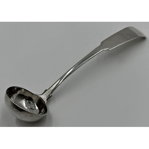 199 - Rare William IV Scottish provincial Banff silver sauce ladle, maker John McQueen, 16cm long, 1oz app... 