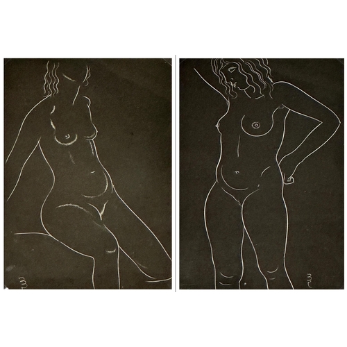 1252 - Eric Gill (1882-1940)-Two nude studies from Eric Gill's twenty five nudes, first edition wood engrav... 