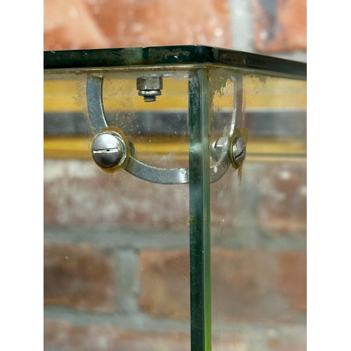 1012 - Good vintage table top glass shop display cabinet inscribed 'buy your Kodak here', 61 x 38cm