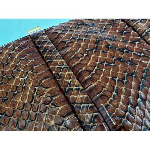 357 - Two vintage handbags comprising brown snakeskin fronted bag by Meadows of Regent Street with gilt me... 