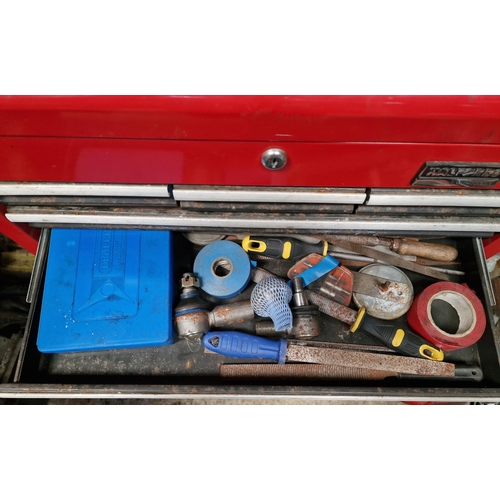 15 - Halfords professional tool chest together with a Clarke tool chest and one other, all full with a go... 